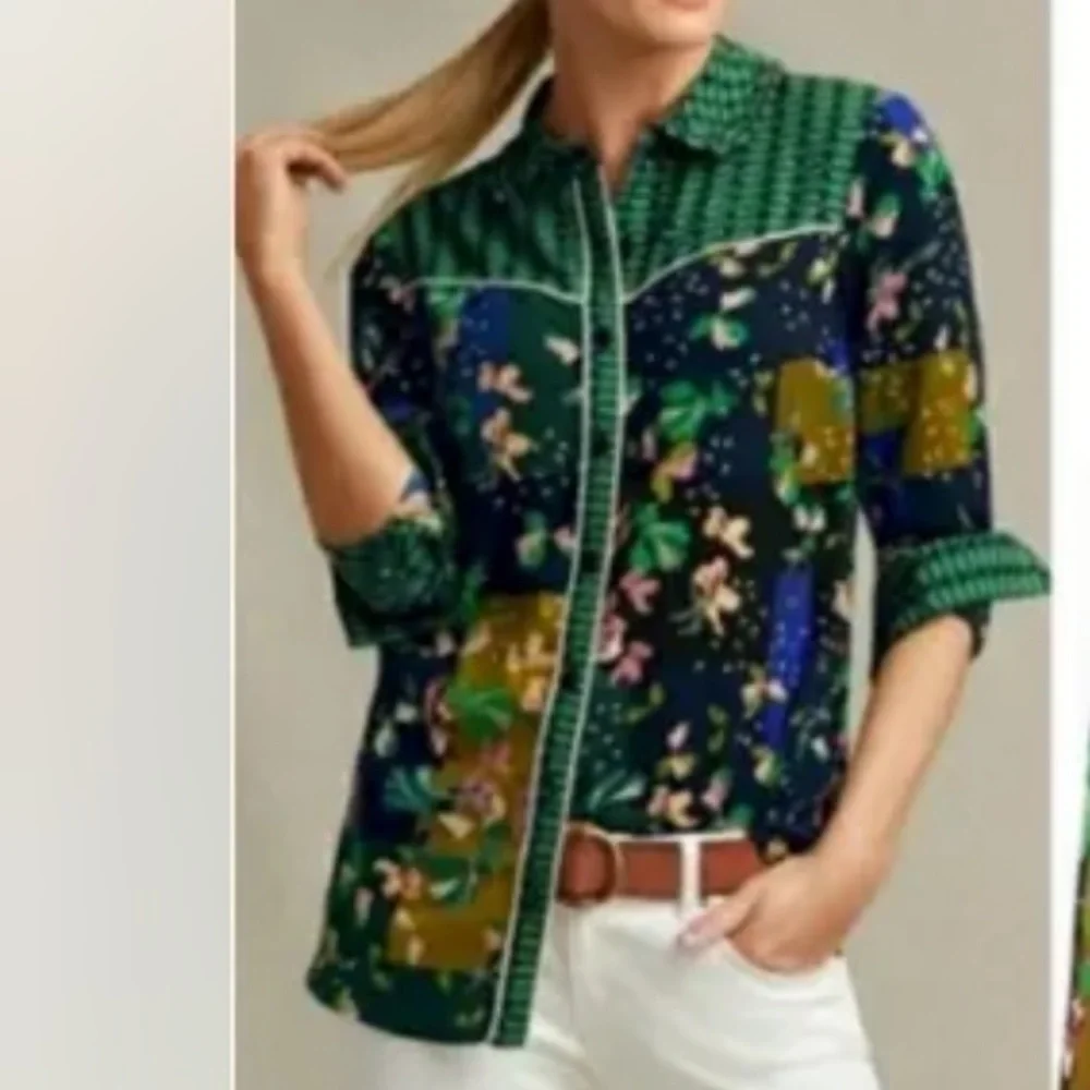 CAbi Multicolor Floral Blouse - Picture 3 of 7